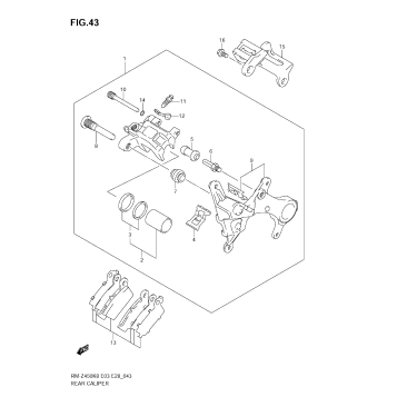 REAR CALIPER (RM-Z450 K8/K9/L0)