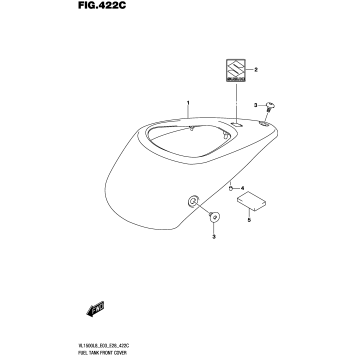 FUEL TANK FRONT COVER (VL1500BL8 E33)