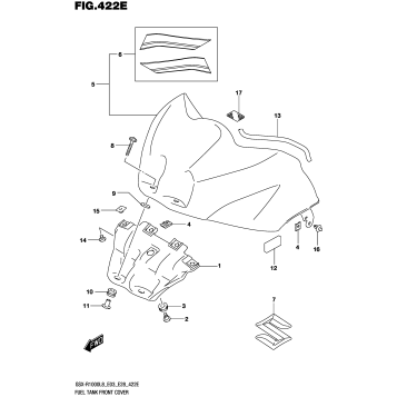 FUEL TANK FRONT COVER (GSX-R1000AL8 E03) (FOR YWW)