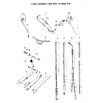 FENDER-HANDLEBAR-CABLE-REAR SWINGING ARM