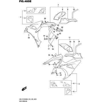 SIDE COWLING (GSX-R1000RA)(SEE NOTE 1) 485E