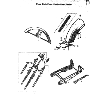 FRONT FORK-FRONT FENDER-REAR FENDER
