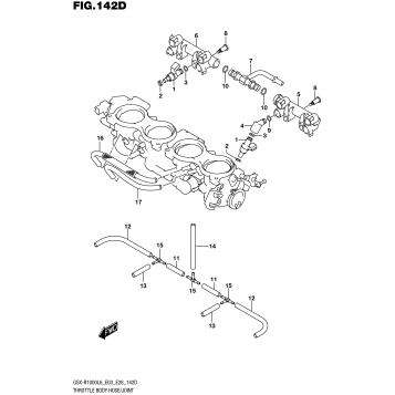 THROTTLE BODY HOSE/JOINT (GSX-R1000AL6 E28)
