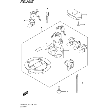 LOCK SET (FOR PANNIR CASE) (DL1000AL5 E33)