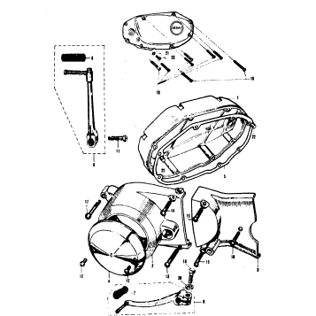 CRANKCASE COVERS-GEAR SHIFTING LEVER KICK STARTER LEVER