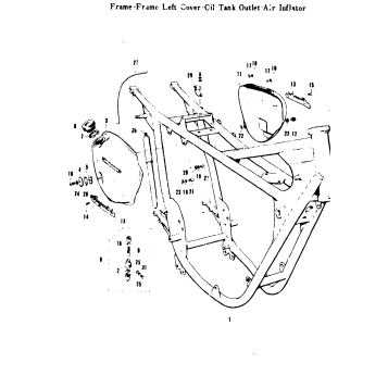 FRAME - FRAME LEFT COVER - OIL TANK - OIL TANK OUTLET - AIR INFLATOR