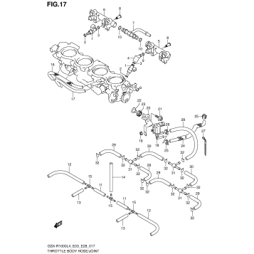 THROTTLE BODY HOSE/JOINT (GSX-R1000L4 E33)