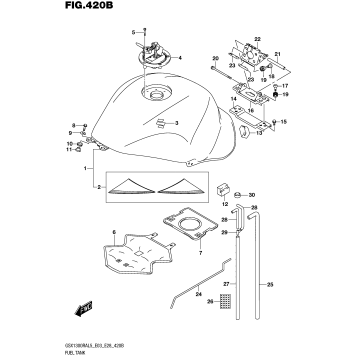 FUEL TANK (GSX1300RAL5 E28)