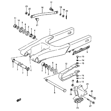 REAR SWINGING ARM (MODEL G/H/J)