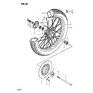 FRONT WHEEL (GN400XT