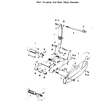 REAR SWINGING ARM-REAR SHOCK ABSORBER