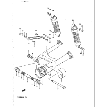 REAR SWINGING ARM (VS700GLFG/GLPG -F.NO.115898)