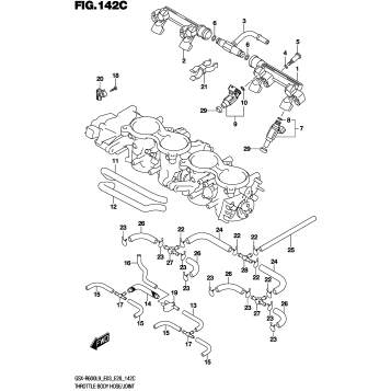 THROTTLE BODY HOSE/JOINT (GSX-R600L9 E33)