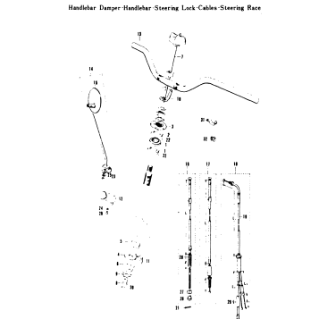 HANDLEBAR DAMPER - HANDLEBAR - STEERING LOCK - CABLES - STEERING RACE