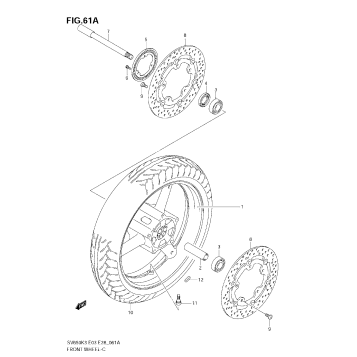 FRONT WHEEL (SV650AK7/SAK7)