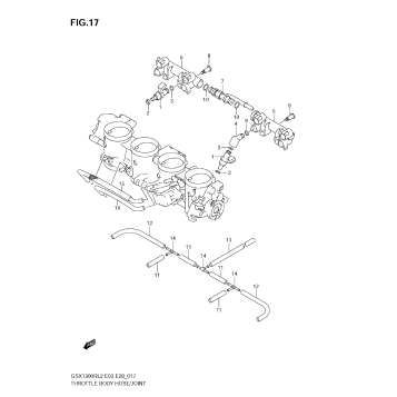 THROTTLE BODY HOSE/JOINT (GSX1300R L2 E28)
