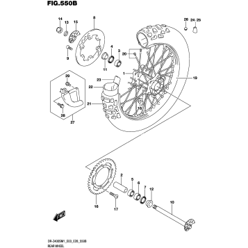 REAR WHEEL (DR-Z400S)