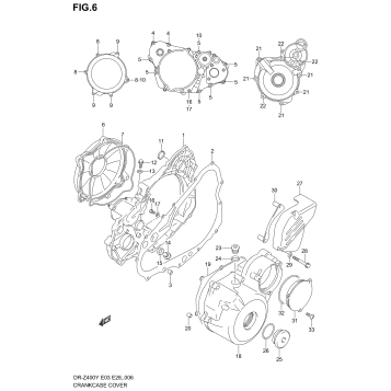CRANKCASE COVER (DR-Z400EY/EK1/EK2/EK3/EK4)