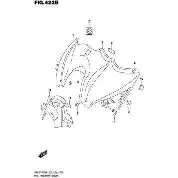 FUEL TANK FRONT COVER (GSX-S1000AZL8 E03)