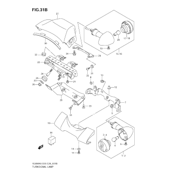 TURNSIGNAL FRONT & REAR LAMP (MODEL K9)