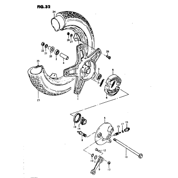 FRONT WHEEL (FZ50T F.NO.170667-)(FZ50X)