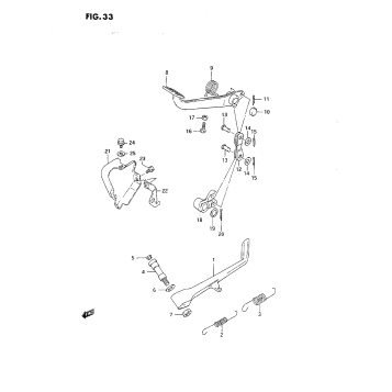 PROP STAND-REAR BRAKE