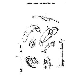 FENDERS - THOTTLE CABLE-CHAIN CASE-TIRES