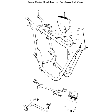 FRAME - CENTER STAND - FOOTREST BAR - FRAM LEFT COVER