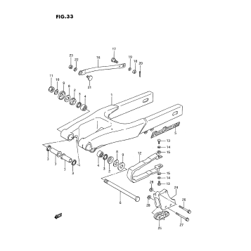 REAR SWINGING ARM (MODEL G/H/J)