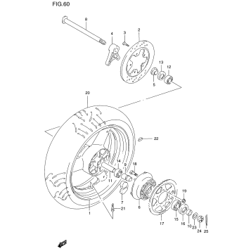 REAR WHEEL (GSF1200SV/SW/SX/SY)