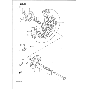 REAR WHEEL (MODEL K)