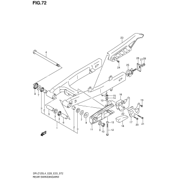 REAR SWINGINGARM (DR-Z125LL4 E28)