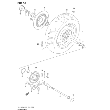 REAR WHEEL (MODEL W/X)