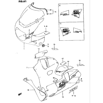 COWLING BODY PARTS (MODEL R 1UJ)