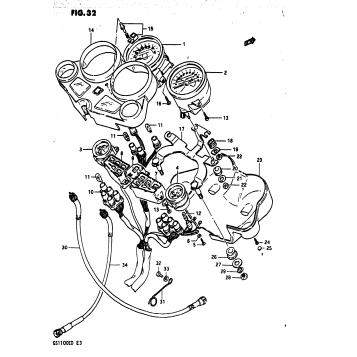 SPEEDOMETER - TACHOMETER (GS1100EZ/ED)