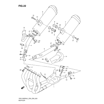 MUFFLER (GSX1300RAL3 E03)