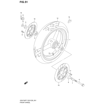 FRONT WHEEL (MODEL W/X/Y/K1/K2)