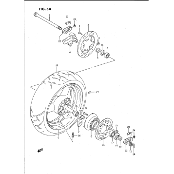 REAR WHEEL (MODEL P)