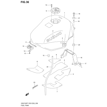 FUEL TANK (MODEL W/X)