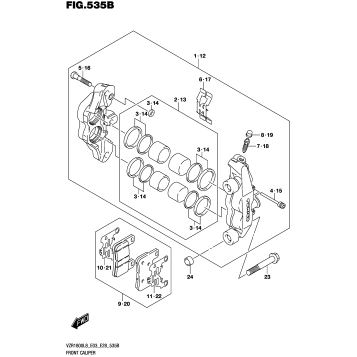 FRONT CALIPER (VZR1800BZL8 E03)