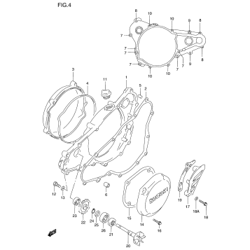 CRANKCASE COVER- WATER PUMP