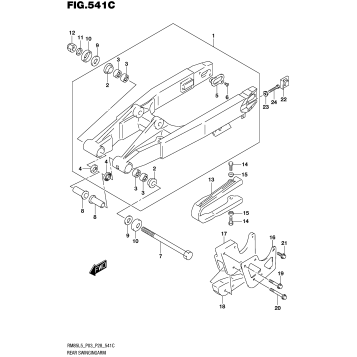 REAR SWINGINGARM (RM85LL5 P28)