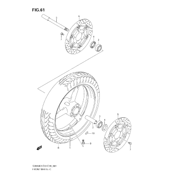 FRONT WHEEL (SV650K3/SK3/K4/SK4/K5/SK5/K6/SK6/K7/SK7)