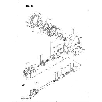PROPELLER SHAFT - FINAL DRIVE GEAR