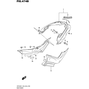 REAR FENDER (FOR PGZ) (VZR1800BZL7 E03)