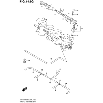THROTTLE BODY HOSE/JOINT (GSX-S750AZL8 E28)