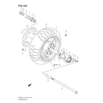REAR WHEEL (AN650 L1 E33)