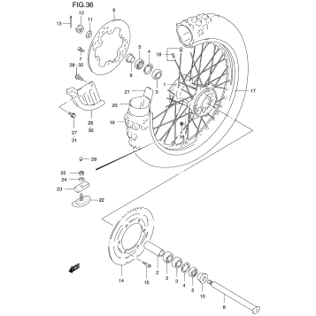 REAR WHEEL (MODEL T/V/W/X)
