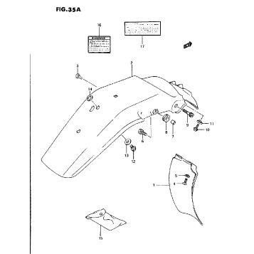 REAR FENDER - LABEL (MODEL R/S/T)
