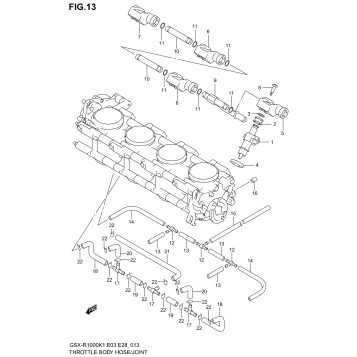THROTTLE BODY HOSE/JOINT (MODEL K1)